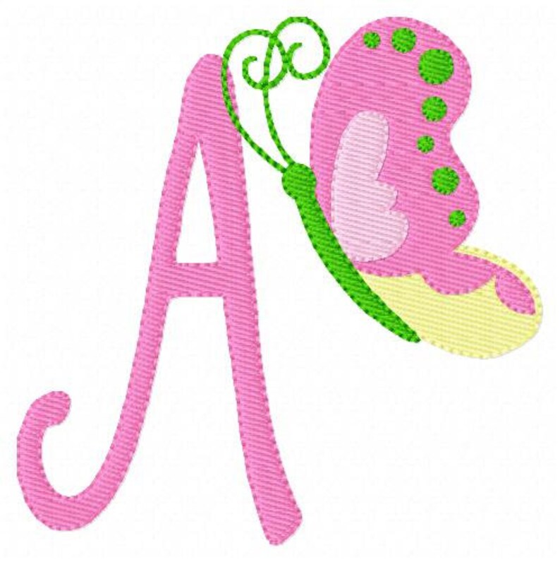 Embroidery Fonts Butterfly Embroidery Embroidery Designs Butterfly Spring Monogram MAchine