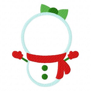 Miss Snowman with Bow Machine Embroidery Design, Monogram Frame, Embroidery Design, Snowman, Joyful stitches