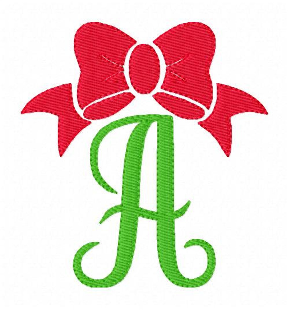 Bow Monogram Machine Embroidery Design Font Set Bow Etsy