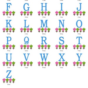 Flowers //tulip // Spring //machine Embroidery Monogram Design Set ...