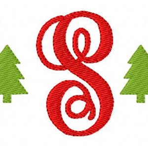 Christmas Tree Monogram Machine Embroidery Font Design Set, Machine Embroidery Designs, Embroidery Font   // Joyful Stitches