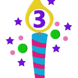 Birthday Candle Numbers Machine Embroidery //  5x7 Design // Party Embroidery Design // Candle Embroidery Design // Joyful Stitches