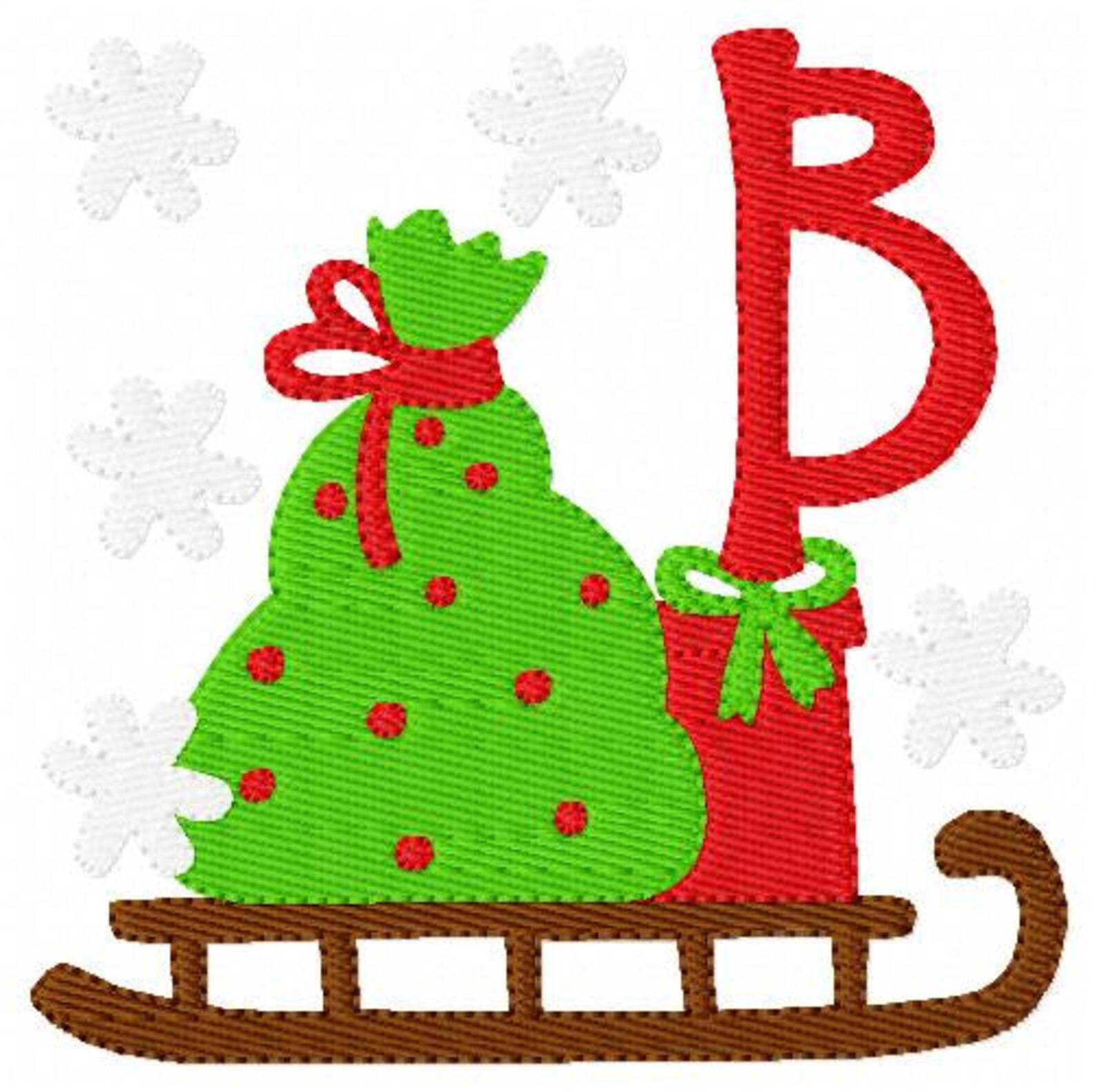 Christmas Sleigh With Gifts Monogram Embroidery Designs Font Set ...