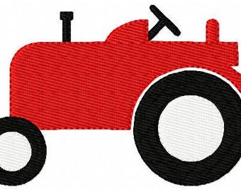 Red Farm Tractor Embroidery Design, Tractor Embroidery Design, Farm Embroidery Design // Joyful Stitches