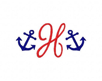 Anchor // Mini Monogram Embroidery Font Design Set, Nautical, Summer, Embroidery font, Embroidery Monogram Font // Joyful Stitches