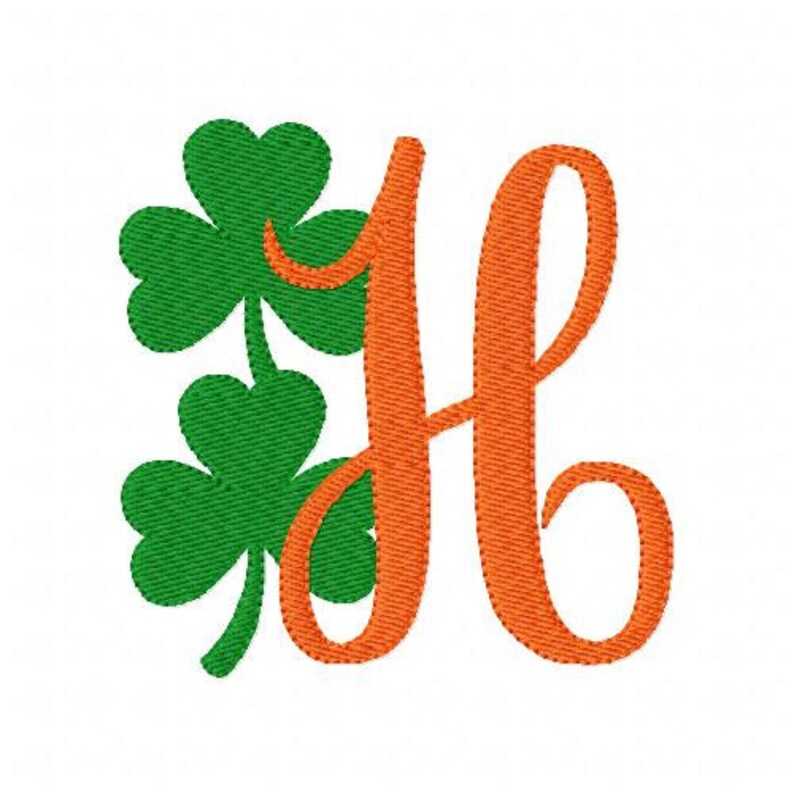 Lucky // Shamrock // Clover // St Patrick's Day // Monogramm Embroidery Font Design Set // Embroidery Design // Joyful Stitches Bild 2
