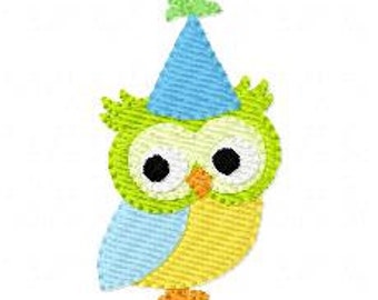 Embroidery Design, Owl Birthday Party Small  // Joyful Stitches