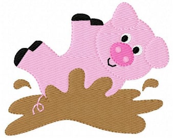 Pig, Piggy, Piggie, Farm,  Embroidery Design, Embroidery Designs, Embroidery Pattern, Machine Embroidery Designs, Joyful Stitches