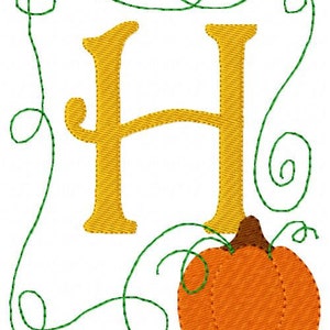 Pumpkin Vine 5x7 Fall Monogram Machine Embroidery Font Design Set Joyful Stitches // Joyful Stitches