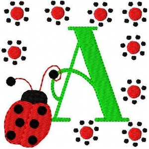Ladybug // Monogram Font Machine Embroidery Design Set, Machine Embroidery Designs, Embroidery Font, Monogram Embroidery // Joyful Stitches