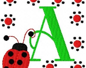 Ladybug // Monogram Font Machine Embroidery Design Set, Machine Embroidery Designs, Embroidery Font, Monogram Embroidery // Joyful Stitches