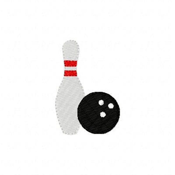 Embroidery Design, Bowling Pin and Bowling Ball  // Joyful Stitches