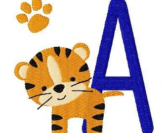 Tiger, Machine Embroidery Design, Tiger Embroidery Design, Embroidery Monogram Font, Sports Embroidery Design, Font // Joyful Stitches