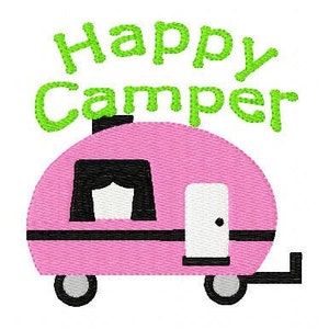 Happy Camper Embroidery Design, Embroidery, Designs, Design, Camping, Camp Embroidery Design, Camper Embroidery Design, Joyful Stitches