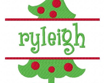 Christmas Tree 5x7 Split Machine Embroidery Monogram Font Set, Machine Embroidery Designs, Embroidery Font // Joyful Stitches