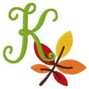 Autumn Fall Leaves Monogram Embroidery Design Set, Autumn Embroidery ...