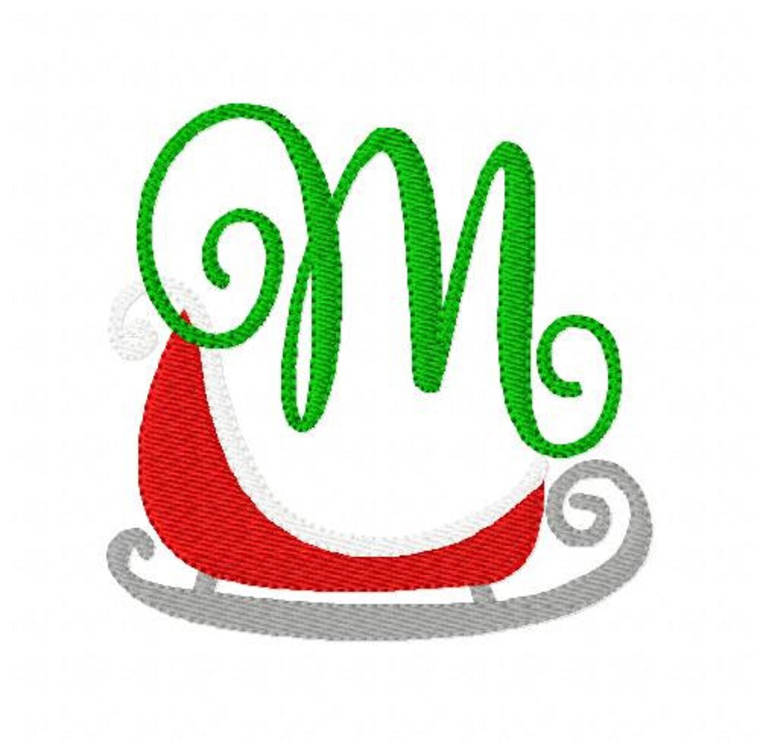 Sleigh Ride Christmas Embroidery Monogram Embroidery Design Set