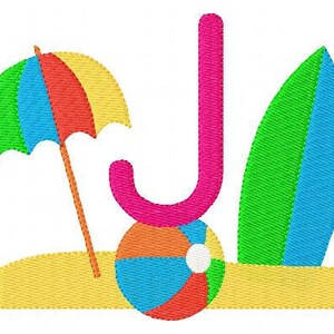 Summer Embroidery Design, Beach Embroidery Design, Surfing Embroidery Design, 5x7 Machine Embroidery Monogram Design Set // Joyful Stitches