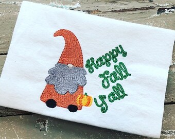 Happy Fall Gnome Machine Embroidery Design, Machine Embroidery Designs, Fall Embroidery, Gnome Embroidery, Joyful Stitches