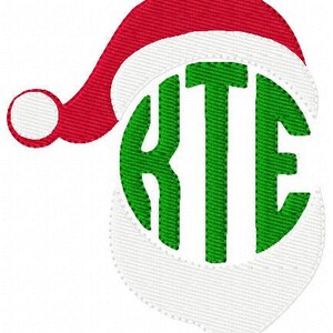 Santa // Christmas // Circle // Three Letter // Monogram Machine Embroidery Font Design Set // Joyful Stitches