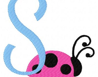 Ladybug Machine Embroidery Monogram Font Design Set, Machine Embroidery Designs, Embroidery Font // Joyful Stitches