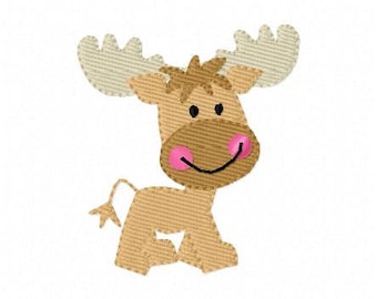 Moose Deer Small Machine Embroidery Design, Hunting Embroidery Design, Animal Embroidery Design, Joyful Stitches