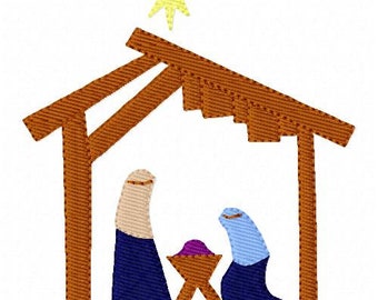 Christmas Embroidery Design with Baby Jesus, Mary, and Joseph, Navtivity Embroidery, Machine Embroidery Designs, Joyful Stitches