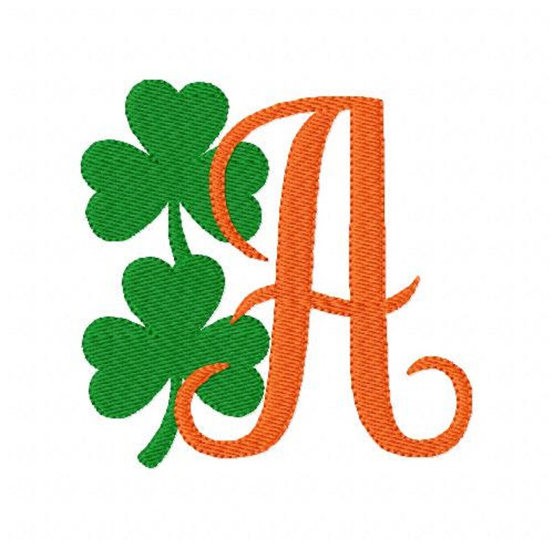 Lucky // Shamrock // Clover // St Patrick's Day // Monogram Embroidery Font Design Set // Embroidery Design // Joyful Stitches image 3