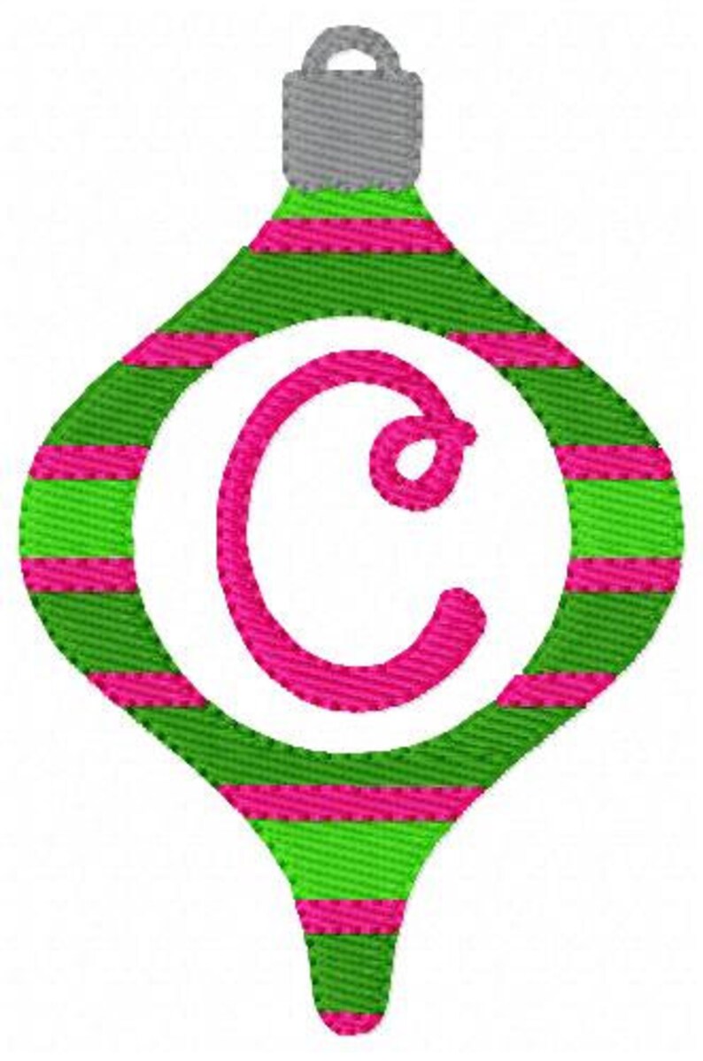Christmas Ornament Monogram Embroidery Font Designs Set Tree Etsy