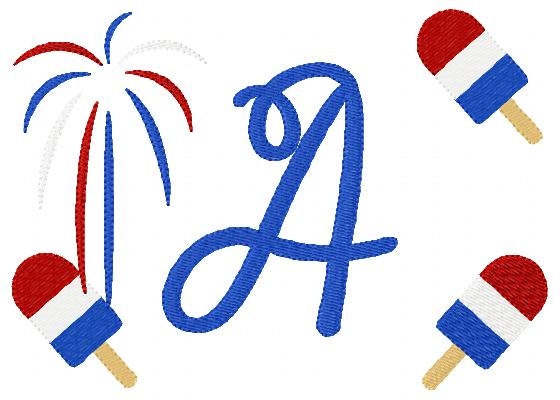 Patriotic // 5x7 // Monogram Machine Embroidery Font Design | Etsy