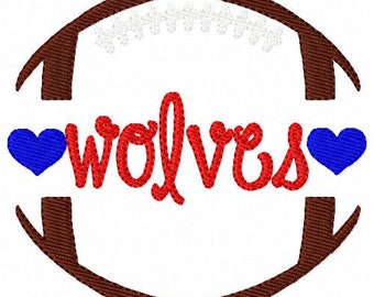 Football Embroidery Design, wolves, Sports Embroidery Design, Mascot Embroidery Design, Machine Embroidery Design, Joyful Stitches