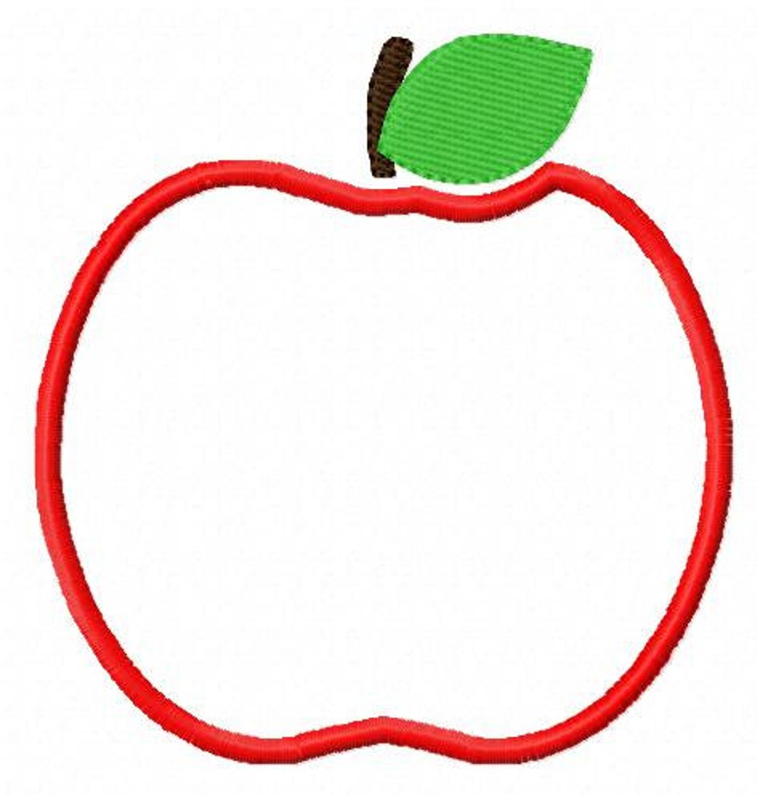 Apple Applique Machine Embroidery Designs Single, Teacher Embroidery