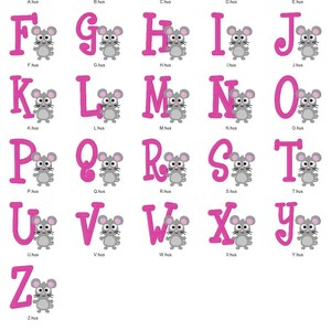 Mouse Monogram Embroidery Font Design Set // Joyful Stitches - Etsy