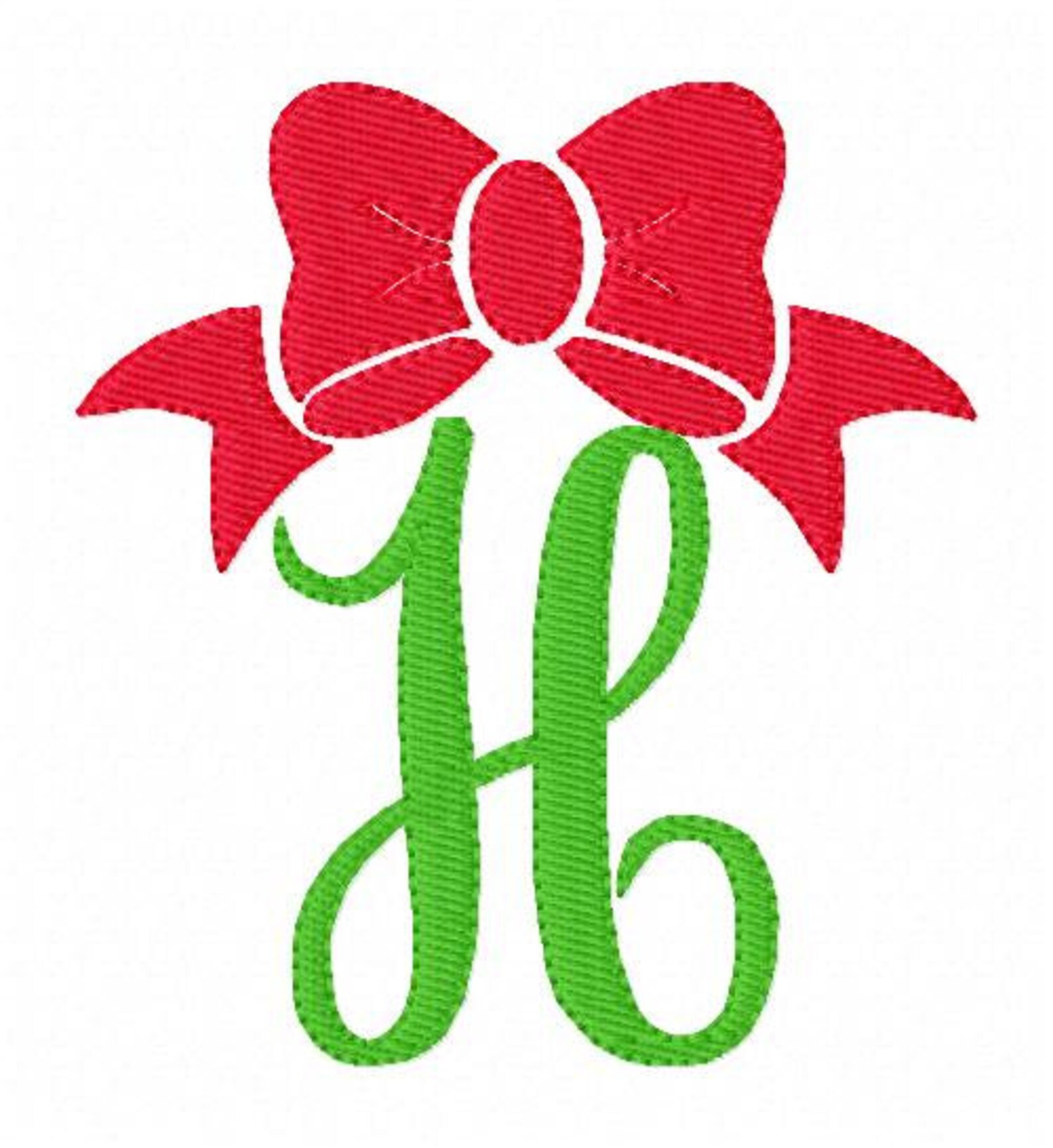 Bow Monogram Machine Embroidery Design Font Set Bow Etsy