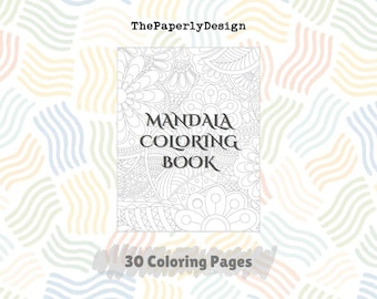 30 mandalas à colorier pour débutants audacieux facile grand motif soulagement du stress téléchargement numérique