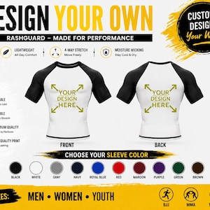 Personlig kortärmad rashguard - Anpassad BJJ | MMA, Surf & Fitness-tröja