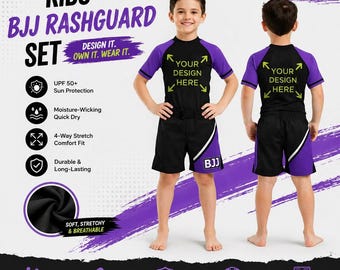 Personalized Kids Rash Guard and short Set- MMA Compression Shirt