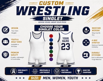 Custom Wrestling Singlet | Personalized Name & Number Uniform (Youth/Adult)