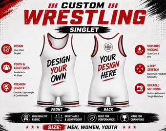 Traje de lucha libre personalizado / Uniforme de equipo personalizado, tallas para niños y adultos, tejido de alto rendimiento.