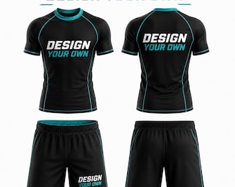 Custom Rash Guard and  short set - Personalized BJJ Compression Shirt - Men|women|youth