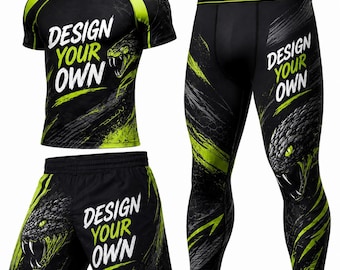 Custom Rash Guard, short, spat set - Personalized Compression Fitness Shirt - Men|Women|kids