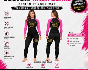 Personalized Women’s Rash guard and Spats Set – Long Sleeve MMA Compression Outfit