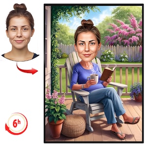 Caricature de retraite, dessin caricature drôle, cadeau de départ en retraite, portrait caricature personnalisé, cadeau de retraite pour homme, cadeau de patron à la retraite