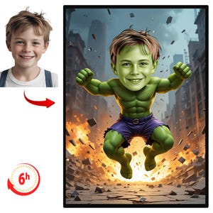 Personalized Hulk Superhero Portrait,Hulk Portrait,Personalized Superhero Portrait,Get Your Own Superhero Portrait From Your Photo,Hulk Gift