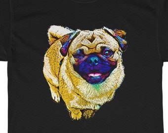 Winking Pug Dog T Shirt, Pug Unisex Ultra Cotton Tee, Dog Art T Shirt, Dog Lover Shirt, Animal Lover Gifts, Pop Art Dog Shirt