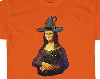 Halloween Mona Lisa T Shirt, Witch Shirt, Halloween Shirt, Witchy Clothes, Funny Witch Shirt