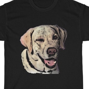 Winking Dog T Shirt, Yellow Lab Unisex Ultra Cotton Tee, Dog Art T Shirt, Dog Lover Shirt, Animal Lover Gifts, Pop Art Dog Shirt