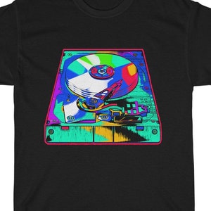 Hard Drive Tech Geek Unisex T Shirt,  Heavy Cotton Tee, Pop Art Computer Shirt, Retro Tech Shirt