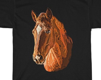 Pop Art Horse Unisex T-Shirt, Heavy Cotton Tee, Horse Shirt, Horse Lover Gift, County T-shirt, Horse Top, Farm Shirt, Horse Outfit