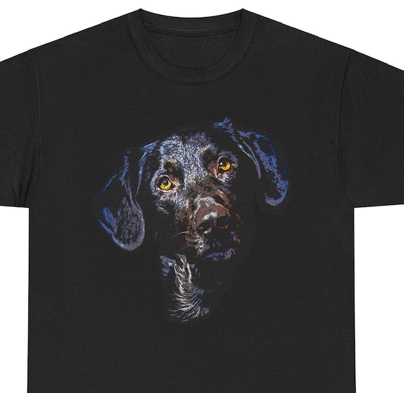 Black Labrador Dog Pop Art Unisex Heavy Cotton Tee, Dog Lovers